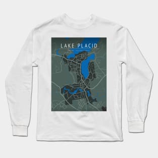 lake placid map Long Sleeve T-Shirt